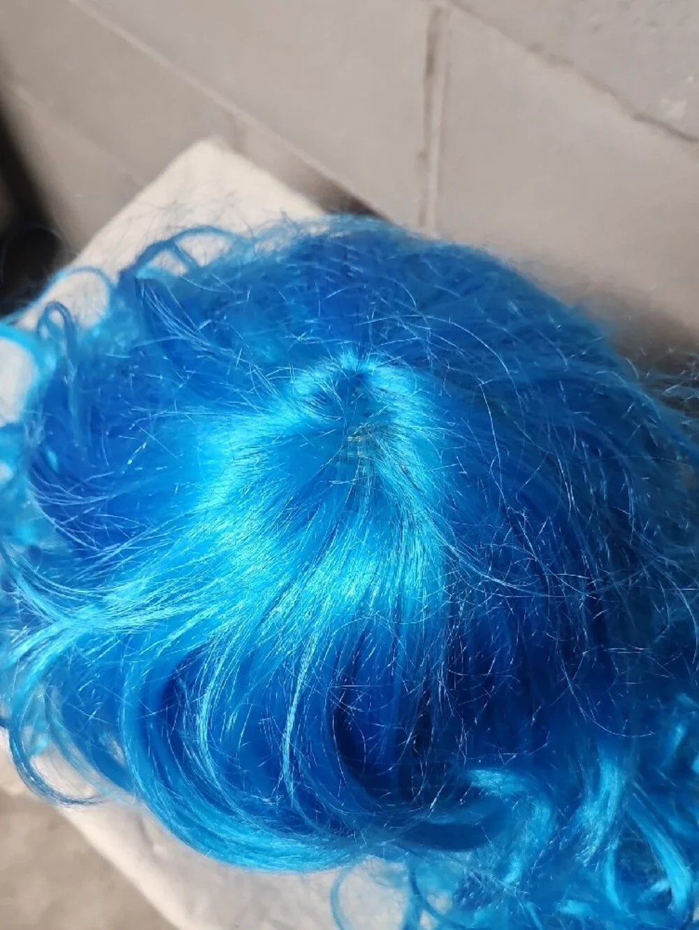 Bright Blue Long Wavy Women's Wig